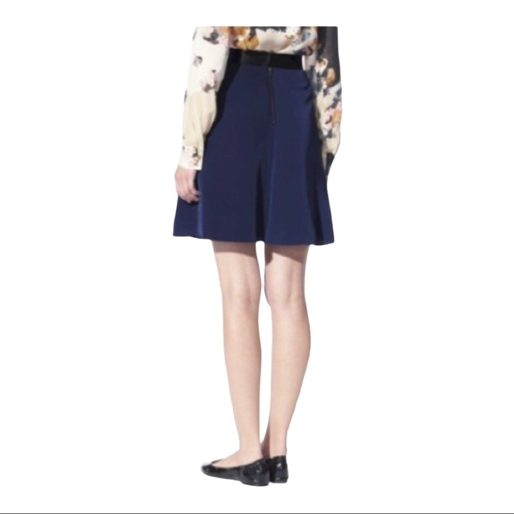 𝅺3.1 Phillip LimTarget Silky Swing Skirt Navy Blue - Picture 2 of 3